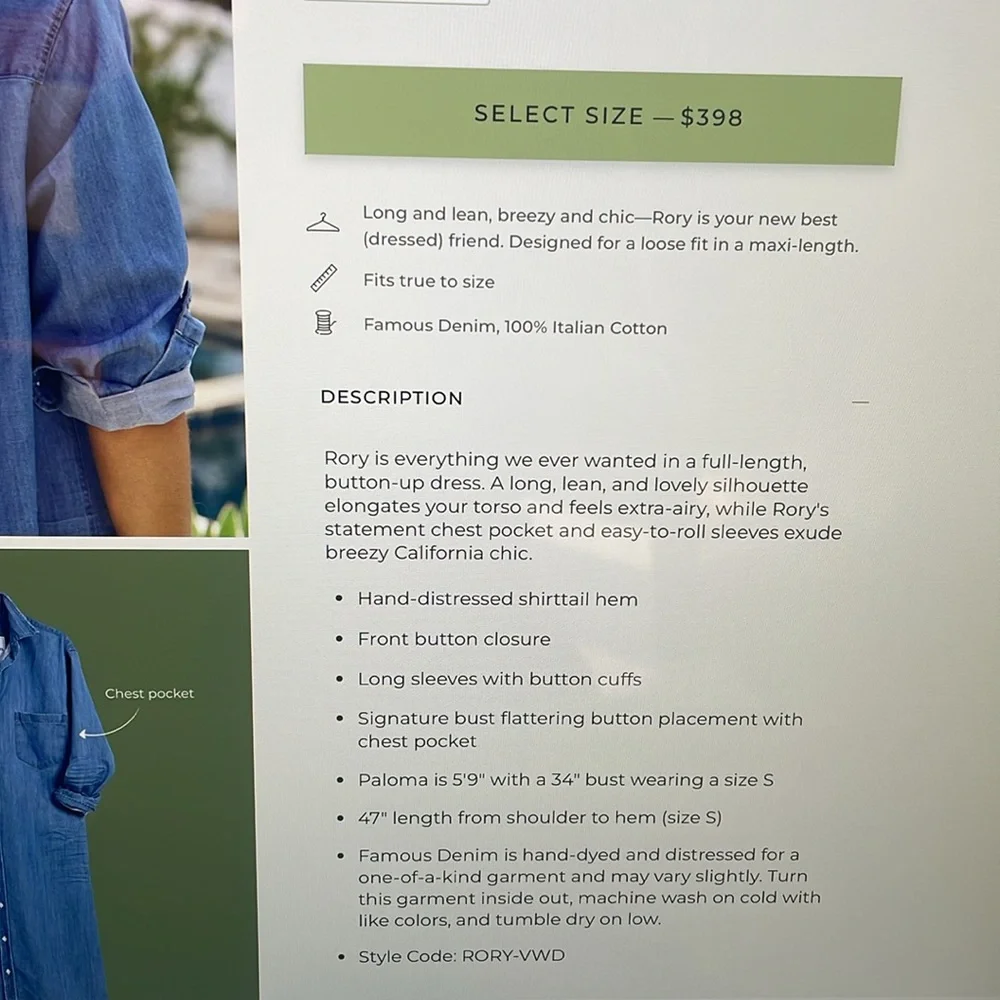 FRANK & EILEEN Rory Famous Denim Shirtdress - Picture 6 of 16